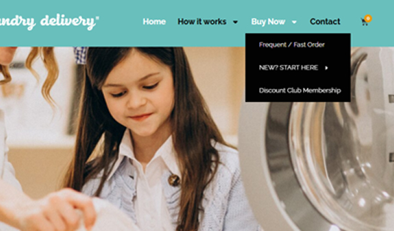 laundry order page screen